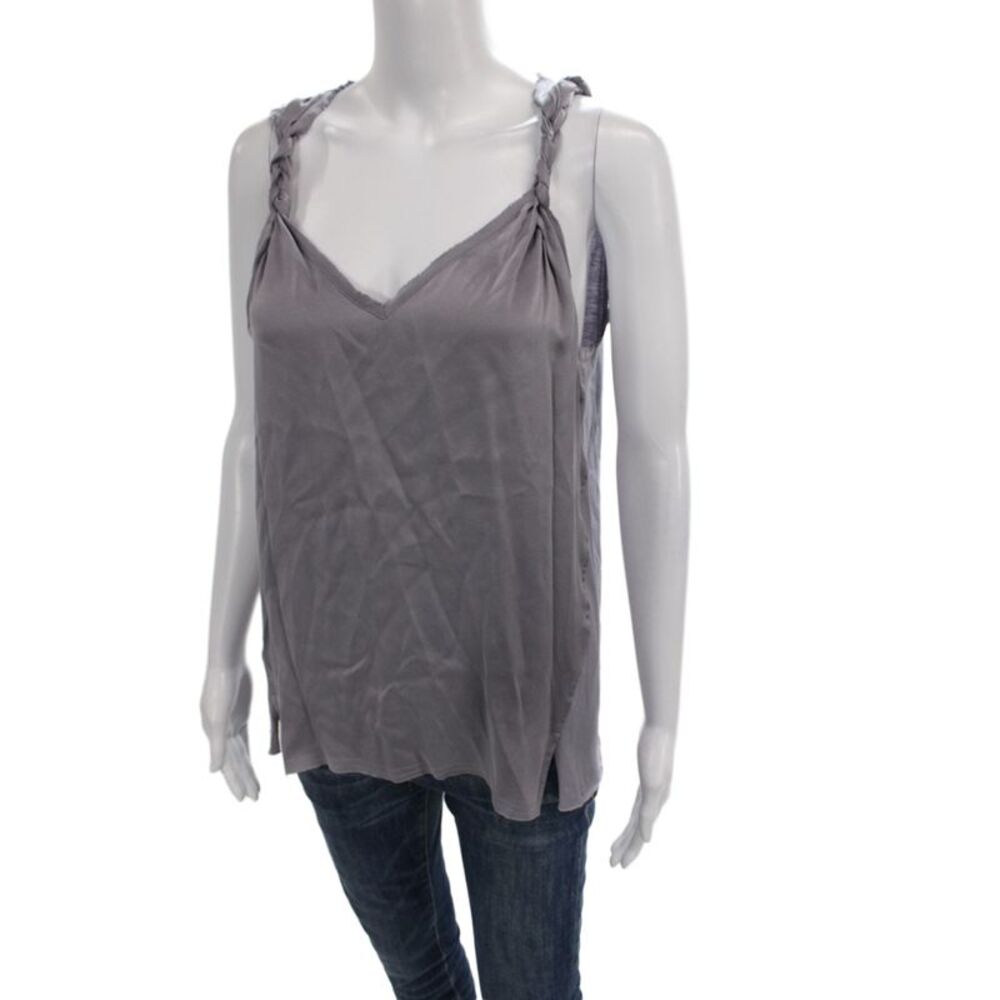 Go Silk Women Camisole V-Neck Gray 70% Silk Pullover Size S - Picture 2 of 6